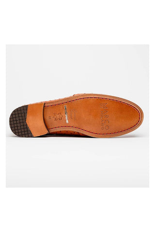 Marco Di Milano Aubiere Exotic Cognac Ostrich Tassels Loafers (MDM1198)-AmbrogioShoes
