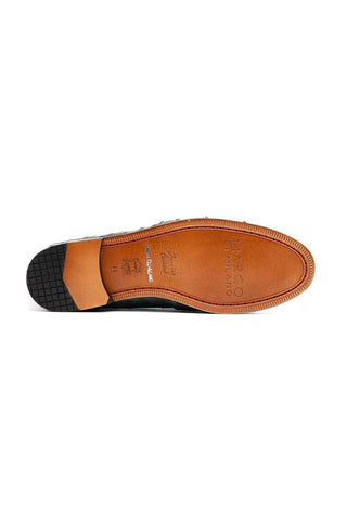 Marco Di Milano Aubiere Exotic Forest Green Ostrich Tassels Loafers (MDM1198)-AmbrogioShoes