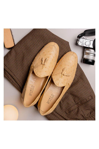 Marco Di Milano Aubiere Exotic Orix Ostrich Tassels Loafers (MDM1198)-AmbrogioShoes