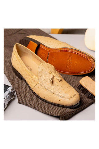 Marco Di Milano Aubiere Exotic Orix Ostrich Tassels Loafers (MDM1198)-AmbrogioShoes