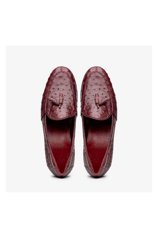 Marco Di Milano Aubiere Exotic Wine Ostrich Tassels Loafers (MDM1198)-AmbrogioShoes