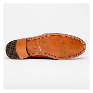 Marco Di Milano Aubiere Men's Shoes Exotic Cognac Ostrich Tassels Loafers (MDM1198)-AmbrogioShoes