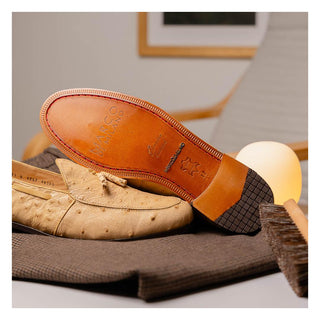 Marco Di Milano Aubiere Men's Shoes Exotic Orix Ostrich Tassels Loafers (MDM1198)-AmbrogioShoes