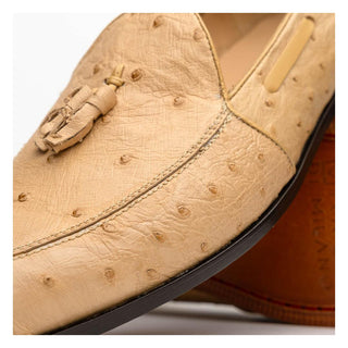 Marco Di Milano Aubiere Men's Shoes Exotic Orix Ostrich Tassels Loafers (MDM1198)-AmbrogioShoes
