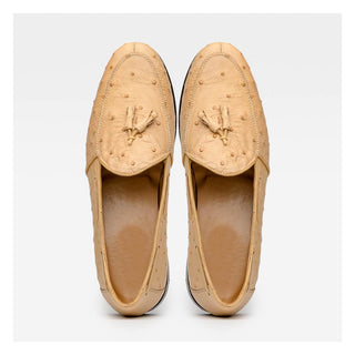 Marco Di Milano Aubiere Men's Shoes Exotic Orix Ostrich Tassels Loafers (MDM1198)-AmbrogioShoes