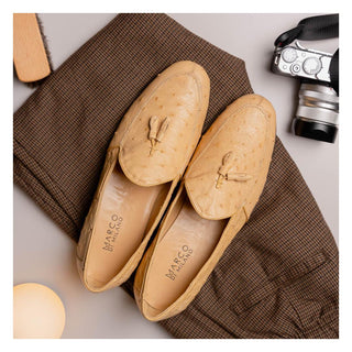 Marco Di Milano Aubiere Men's Shoes Exotic Orix Ostrich Tassels Loafers (MDM1198)-AmbrogioShoes