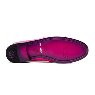 Marco Di Milano Aubiere Men's Shoes Exotic Pink Ostrich Tassels Loafers (MDM1198)-AmbrogioShoes
