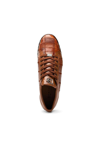 Marco Di Milano Bari Cognac Genuine Patchwork Lizard Skin Sneakers (MDM1142)-AmbrogioShoes