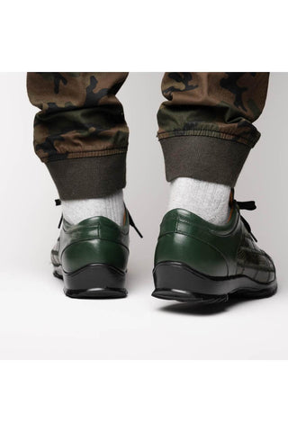 Marco Di Milano Bari Green Genuine Patchwork Lizard Skin Fashion Sneakers (MDM1142)-AmbrogioShoes