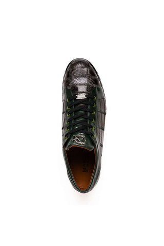 Marco Di Milano Bari Green Genuine Patchwork Lizard Skin Fashion Sneakers (MDM1142)-AmbrogioShoes