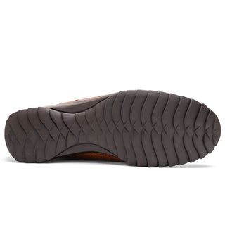 Marco Di Milano Bari Men's Shoes Cognac Genuine Patchwork Lizard Skin Sneakers (MDM1142)-AmbrogioShoes