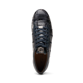 Marco Di Milano Bari Men's Shoes Navy Genuine Patchwork Lizard Skin Sneakers (MDM1142)-AmbrogioShoes