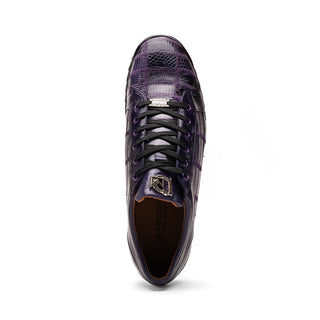 Marco Di Milano Bari Men's Shoes Purple Genuine Patchwork Lizard Skin Fashion Sneakers (MDM1142)-AmbrogioShoes