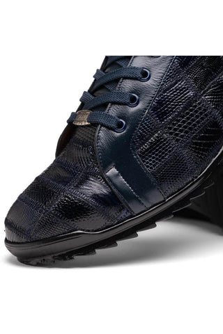 Marco Di Milano Bari Navy Genuine Patchwork Lizard Skin Sneakers (MDM1142)-AmbrogioShoes