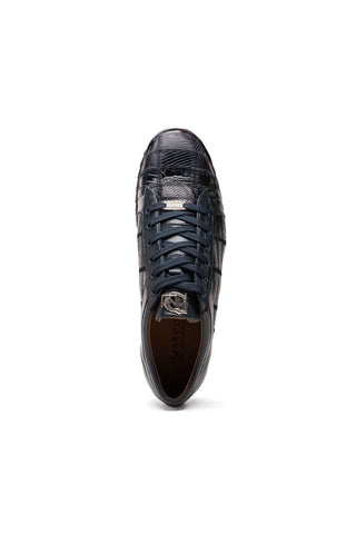 Marco Di Milano Bari Navy Genuine Patchwork Lizard Skin Sneakers (MDM1142)-AmbrogioShoes