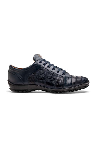 Marco Di Milano Bari Navy Genuine Patchwork Lizard Skin Sneakers (MDM1142)-AmbrogioShoes