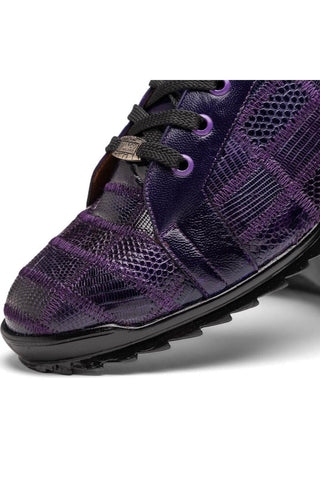 Marco Di Milano Bari Purple Genuine Patchwork Lizard Skin Fashion Sneakers (MDM1142)-AmbrogioShoes