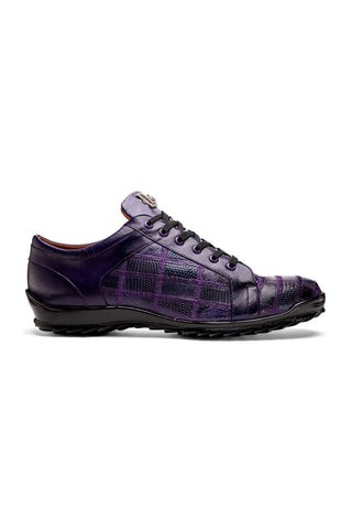 Marco Di Milano Bari Purple Genuine Patchwork Lizard Skin Fashion Sneakers (MDM1142)-AmbrogioShoes
