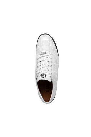 Marco Di Milano Bari White Genuine Patchwork Lizard Skin Sneakers (MDM1142)-AmbrogioShoes