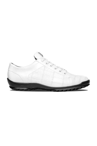 Marco Di Milano Bari White Genuine Patchwork Lizard Skin Sneakers (MDM1142)-AmbrogioShoes