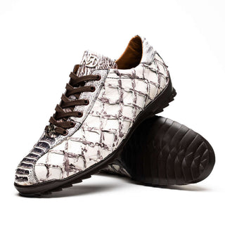 Marco Di Milano Batistini Men's Shoes Newspaper Exotic Pirarucu & Ostrich Skin Sneaker (MDM1239)-AmbrogioShoes
