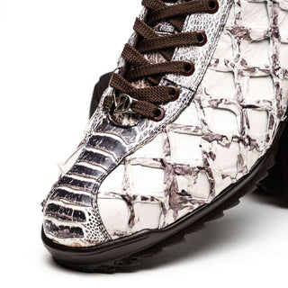 Marco Di Milano Batistini Men's Shoes Newspaper Exotic Pirarucu & Ostrich Skin Sneaker (MDM1239)-AmbrogioShoes
