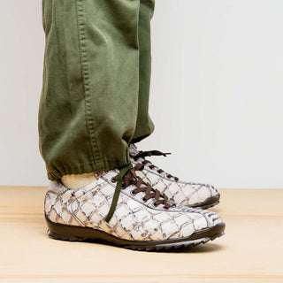 Marco Di Milano Batistini Newspaper Exotic Pirarucu & Ostrich Skin Sneaker (MDM1239)-AmbrogioShoes