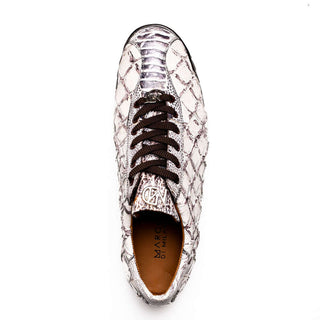 Marco Di Milano Batistini Newspaper Exotic Pirarucu & Ostrich Skin Sneaker (MDM1239)-AmbrogioShoes