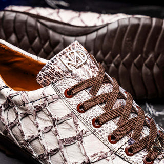 Marco Di Milano Batistini Newspaper Exotic Pirarucu & Ostrich Skin Sneaker (MDM1239)-AmbrogioShoes