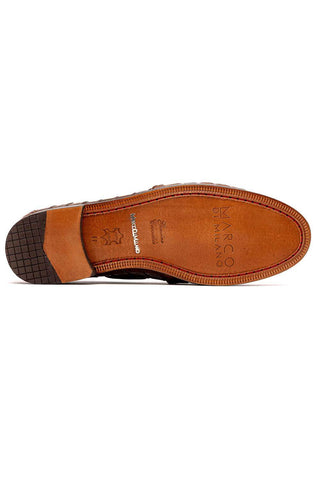 Marco Di Milano Bianchi Bay Apache Exotic Caiman Crocodile Tassels Loafers (MDM1197)-AmbrogioShoes