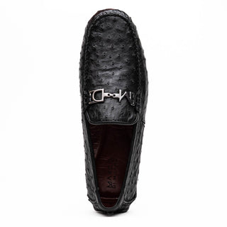 Marco Di Milano Bolonia Black Exotic Ostrich Horse-Bit Driver Loafer (MDM1205)-AmbrogioShoes