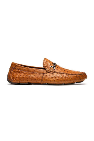 Marco Di Milano Bolonia Brandy Exotic Ostrich Horse-Bit Driver Loafer (MDM1205)-AmbrogioShoes