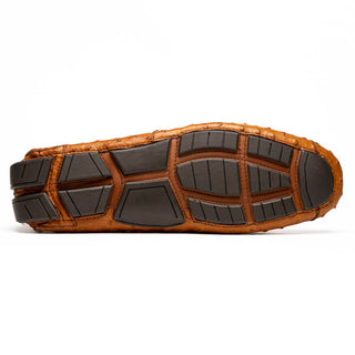 Marco Di Milano Bolonia Men's Shoes Brandy Exotic Ostrich Horse-Bit Driver Loafer (MDM1205)-AmbrogioShoes