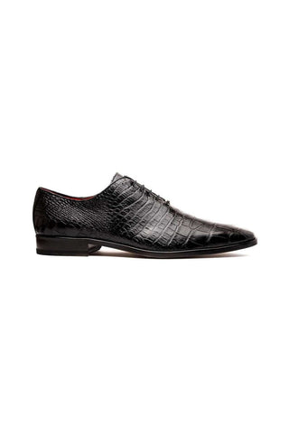 Marco Di Milano Bono Black Genuine Alligator Whole-Cut Oxfords (MDM1183)-AmbrogioShoes