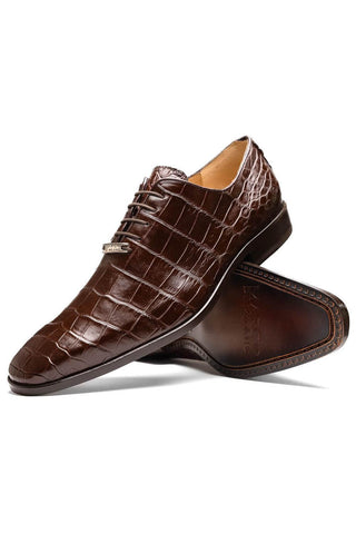 Marco Di Milano Bono Brown Genuine Alligator Whole-Cut Oxfords (MDM1183)-AmbrogioShoes