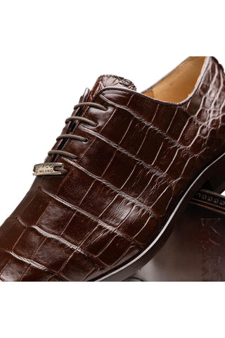 Marco Di Milano Bono Brown Genuine Alligator Whole-Cut Oxfords (MDM1183)-AmbrogioShoes