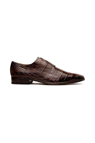 Marco Di Milano Bono Brown Genuine Alligator Whole-Cut Oxfords (MDM1183)-AmbrogioShoes