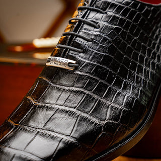 Marco Di Milano Bono Men's Shoes Black Genuine Alligator Whole-Cut Oxfords (MDM1183)-AmbrogioShoes