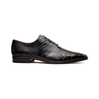 Marco Di Milano Bono Men's Shoes Black Genuine Alligator Whole-Cut Oxfords (MDM1183)-AmbrogioShoes