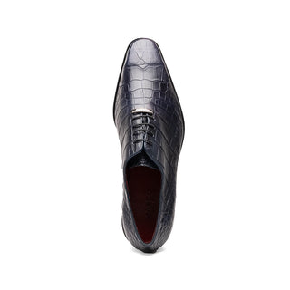 Marco Di Milano Bono Men's Shoes Navy Genuine Alligator Whole-Cut Oxfords (MDM1183)-AmbrogioShoes