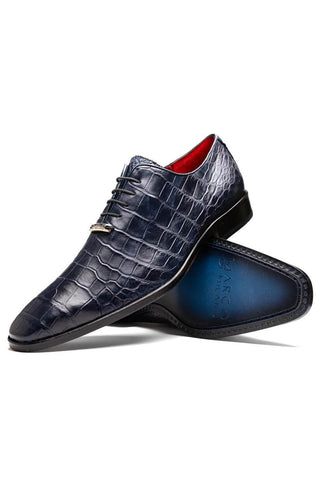 Marco Di Milano Bono Navy Genuine Alligator Whole-Cut Oxfords (MDM1183)-AmbrogioShoes