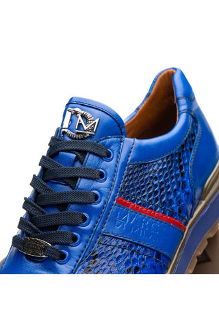 Marco Di Milano Brescia Blue Genuine Snake Skin / Calf-Skin Leather Sneakers (MDM1124)-AmbrogioShoes