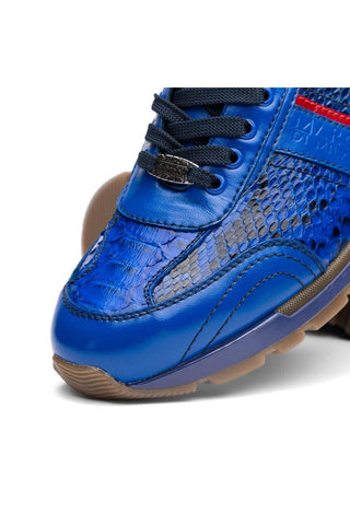 Marco Di Milano Brescia Blue Genuine Snake Skin / Calf-Skin Leather Sneakers (MDM1124)-AmbrogioShoes