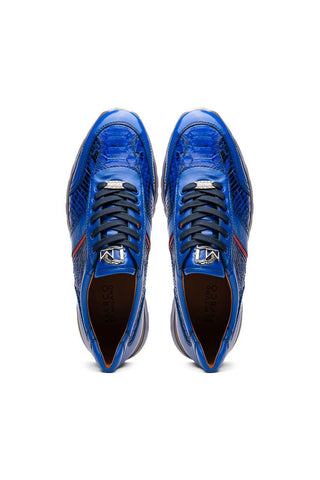 Marco Di Milano Brescia Blue Genuine Snake Skin / Calf-Skin Leather Sneakers (MDM1124)-AmbrogioShoes