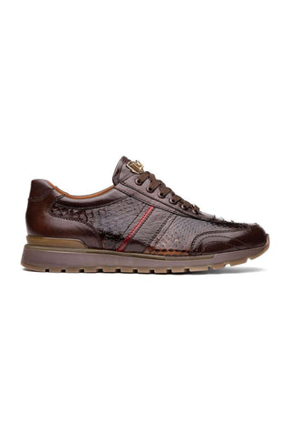 Marco Di Milano Brescia Brown Genuine Snake Skin / Calf-Skin Leather Sneakers (MDM1124)-AmbrogioShoes