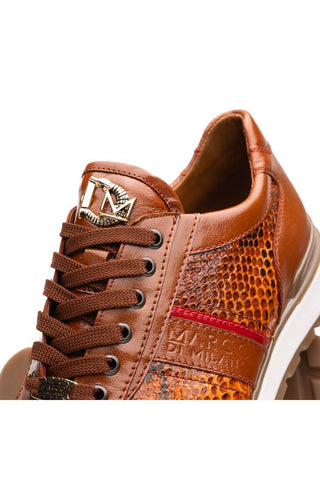 Marco Di Milano Brescia Honey Genuine Snake Skin / Calf-Skin Leather Sneakers (MDM1124)-AmbrogioShoes