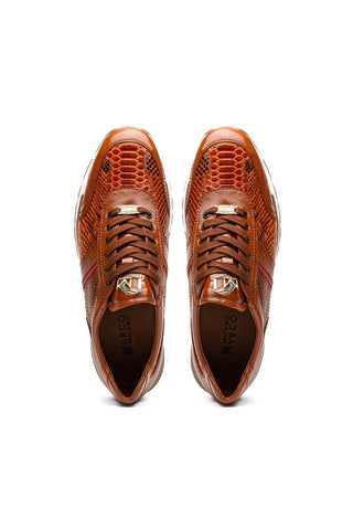 Marco Di Milano Brescia Honey Genuine Snake Skin / Calf-Skin Leather Sneakers (MDM1124)-AmbrogioShoes