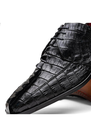 Marco Di Milano Cancun Black Exotic Hornback Crocodile Skin Derby (MDM1003)-AmbrogioShoes