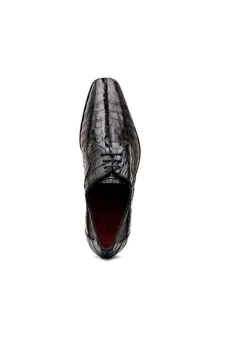 Marco Di Milano Cancun Black Exotic Hornback Crocodile Skin Derby (MDM1003)-AmbrogioShoes