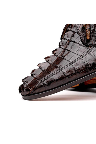 Marco Di Milano Cancun Brown Exotic Hornback Crocodile Skin Derby (MDM1003)-AmbrogioShoes